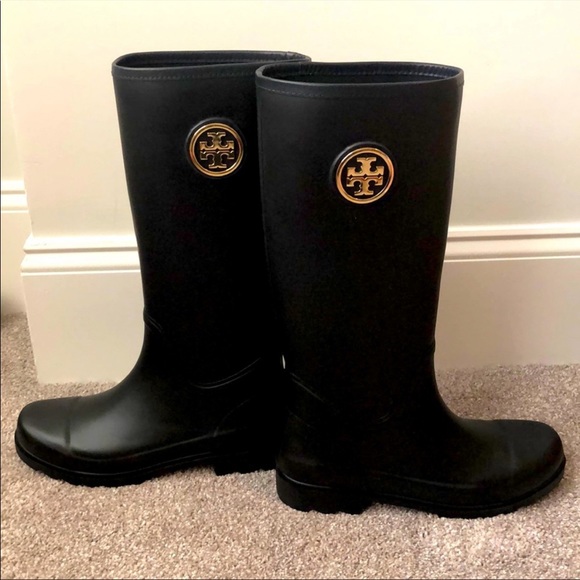 NWT Tory Burch Logo Rubber Rain Boots - Picture 7 of 14